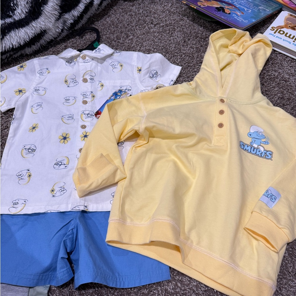 🥭Smurfs Yellow Hoodie and outfit Set